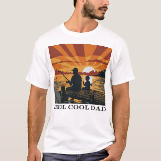 Reel Cool Dad Fisketräninga Far Son Solnedgång T-S T Shirt