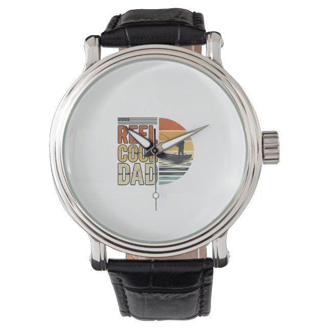 Reel Cool Dad Vintage Fisketräja Design_1 Armbandsur (Framsida)