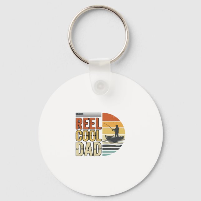 Reel Cool Dad Vintage Fisketräja Design_1 Nyckelring (Framsida)