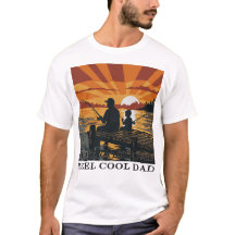 Reel Cool Dad Vintage Solnedgång Fiske T-Shirt Des