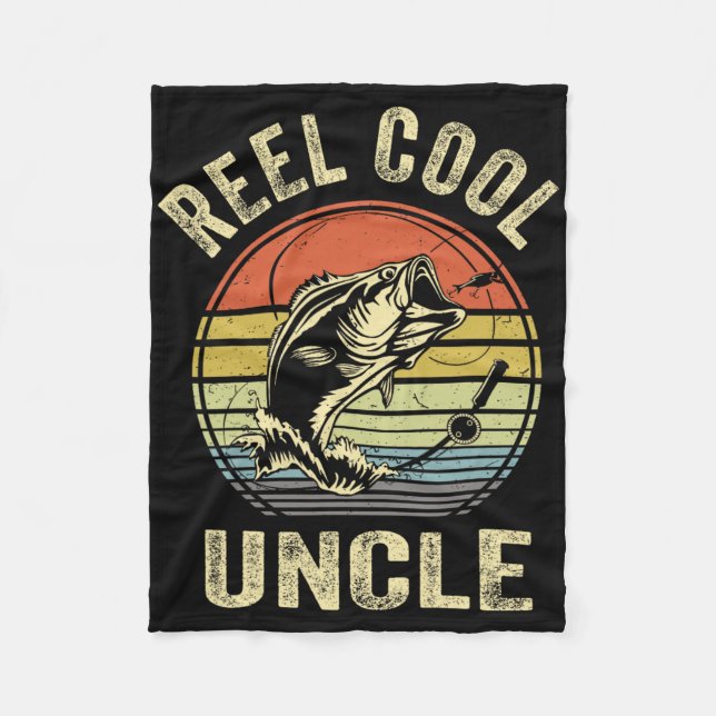 Reel Cool Farbrors Tröja Fars Dag B Fisk Pappa Fis Fleecefilt (Framsidan)