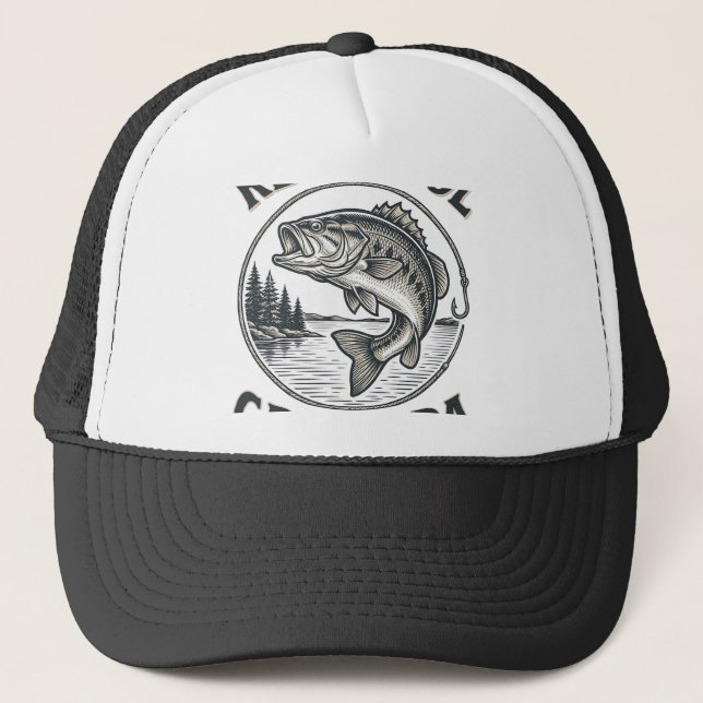 Reel Cool Farfar Vintage Fiske Bas Shirtsdesign Keps (Framsida)