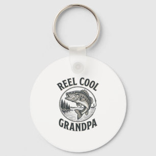 Reel Cool Farfar Vintage Fiske Bas Shirtsdesign Nyckelring