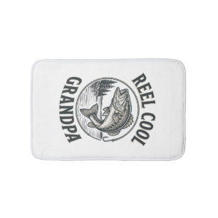 Reel Cool Farfar Vintage Fiske Bas Skjorta Desig Badrumsmatta