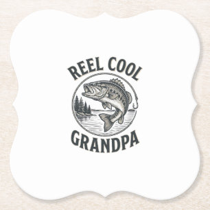 Reel Cool Farfar Vintage Fiske Bas Skjorta Desig Underlägg Papper