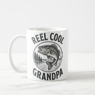 Reel Cool Farfar Vintage Fiske Bas T-Shirt Desig Kaffemugg