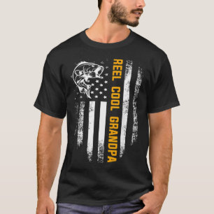 Reel Cool Farfar Vintage Flag Fiske Fars Dag T Shirt