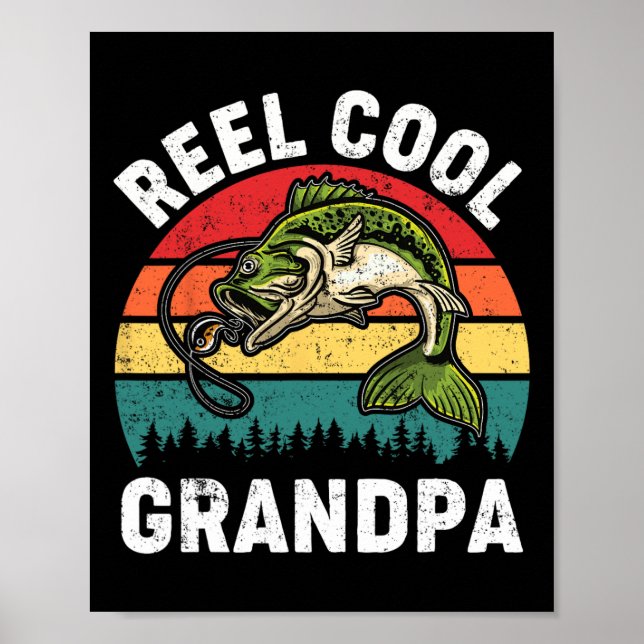 Reel Cool Grandpa Fathers Day Fishing Shirt Funny  Poster (Framsidan)