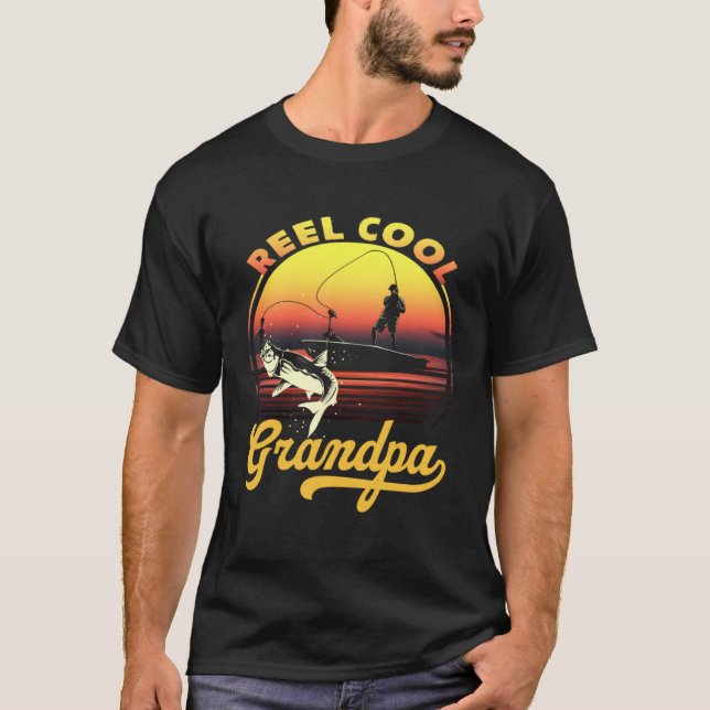 Reel Cool Grandpa Fishing Papa T Shirt (Framsida)