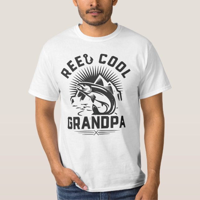 Reel Cool Grandpa Fishing T-Shirt (Framsida)