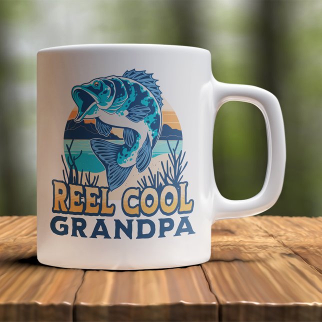 Reel Cool Grandpa Funny Fisherman grandpa Kaffemugg (Skapare uppladdad)