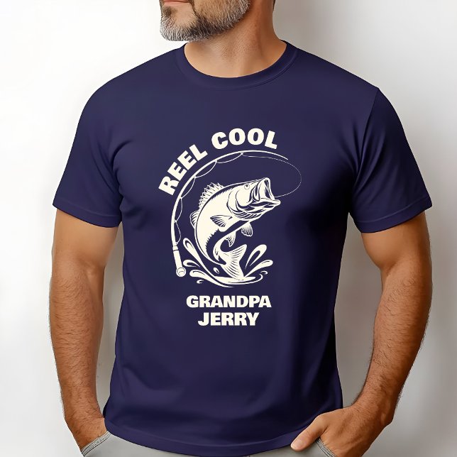 Reel Cool Grandpa  T Shirt (Reel Cool Grandpa Fishing Custom T-shirt)