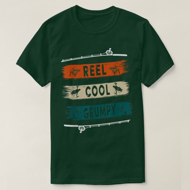 Reel Cool Grumpy Fisherman Funny Fishing Tee  (Design framsida)