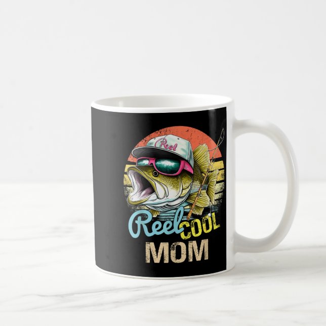 Reel Cool Mom Funny Fishing Quotes For Uncle Women Kaffemugg (Höger)