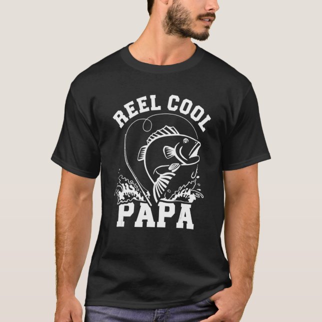 Reel Cool Papa Dad Fishing T Shirt (Framsida)