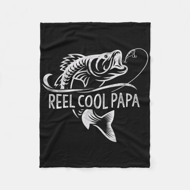 Reel Cool Papa Fishing Dad Gifts Father's Day Fish Fleecefilt (Framsidan)