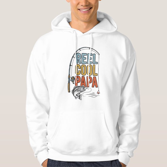 Reel Cool Papa Fisketräja Design_1 Hoodie (Framsida)