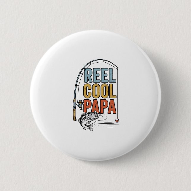 Reel Cool Papa Fisketräja Design_1 Knapp (Framsida)