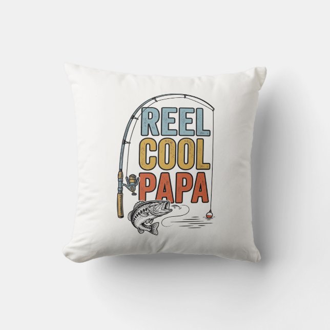 Reel Cool Papa Fisketräja Design_1 Kudde (Framsida)
