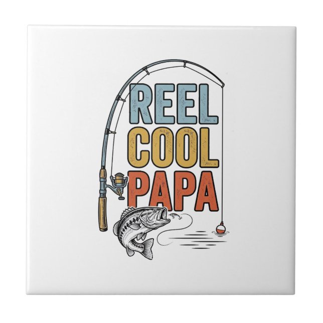 Reel Cool Papa Fisketröja Design_1 Kakelplatta (Framsidan)