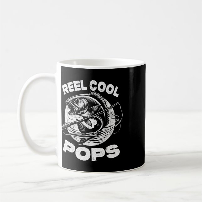 Reel Cool Pops Fiskepops Fars dag Fiskare Kaffemugg (Vänster)