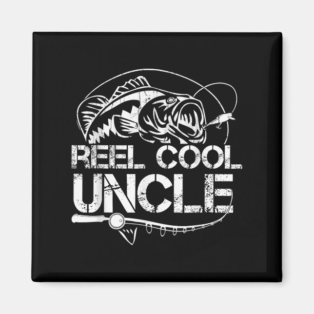 Reel Cool Uncle Fishing Daddy Fathers Day Dad For  Magnet (Framsidan)