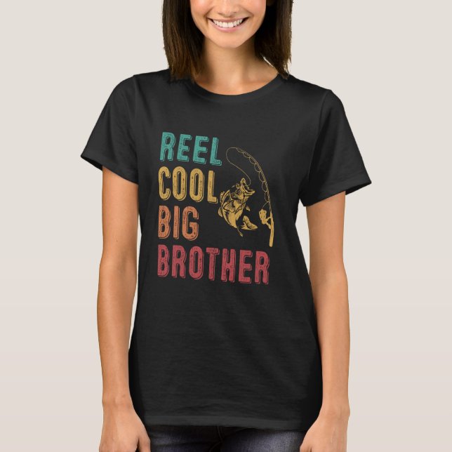 Reel Coola Big Brother Funny Matching Family Fishi T Shirt (Framsida)