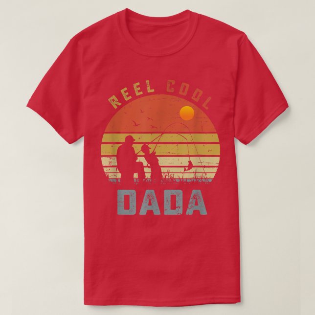 Reel Coola Dada Fars dag Gift for Fishing Pappa  T Shirt (Design framsida)