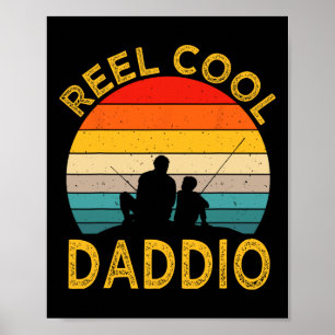 Reel Coola Daddio Fishing Pappa Vintage Grandpa Tj Poster