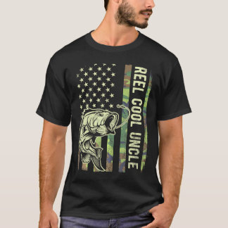 Reel Coola farbror Camouflage American Flagga Funn T Shirt
