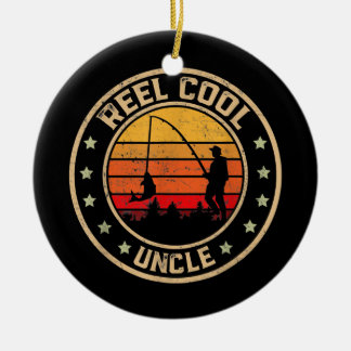 Reel Coola Farbror Fisherman Far Day Fishing Julgransprydnad Keramik
