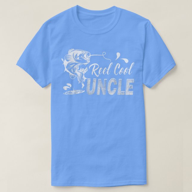 Reel Coola farbror Gift Funny Fars dag Fishing  T Shirt (Design framsida)