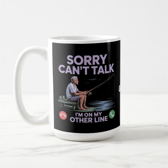 Reel Coola Funny Pappa Fishing Perfekt Gift Kaffemugg (Vänster)