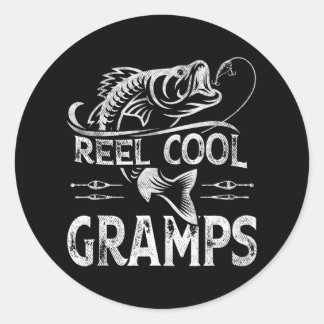 Reel Coola Gramps Fisherman Fars dag Runt Klistermärke