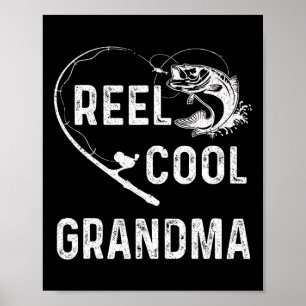 Reel Coola Grandma Retro Fishing Älskare for Mammo Poster