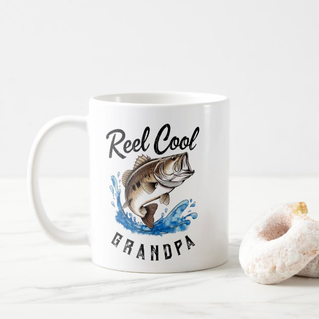 Reel Coola Grandpa Bass Fishing Kaffemugg (Med munk)