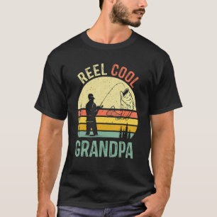 Reel Coola Grandpa Fisherman pappa Fars dag Fis T Shirt
