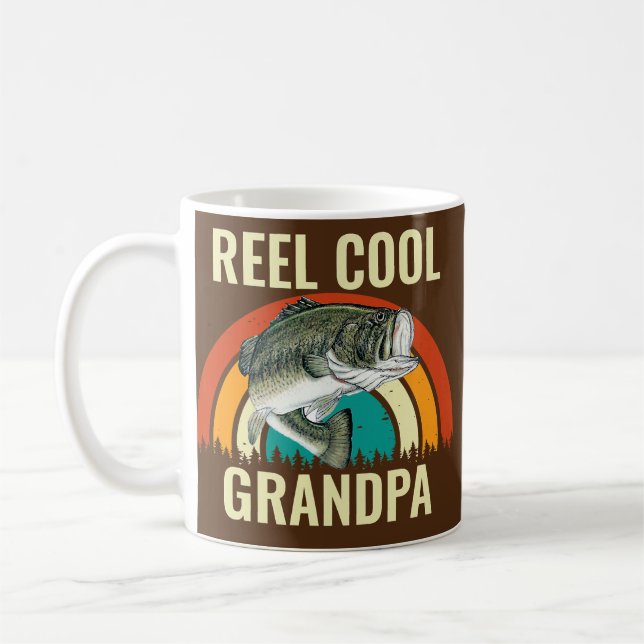 Reel coola Grandpa Fishing fars dag Kaffemugg (Vänster)
