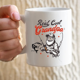 Reel Coola Grandpa Fishing Graphic mugg