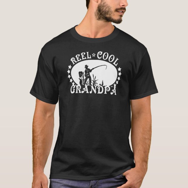 Reel Coola Grandpa Fishor or Fisherman T Shirt (Framsida)