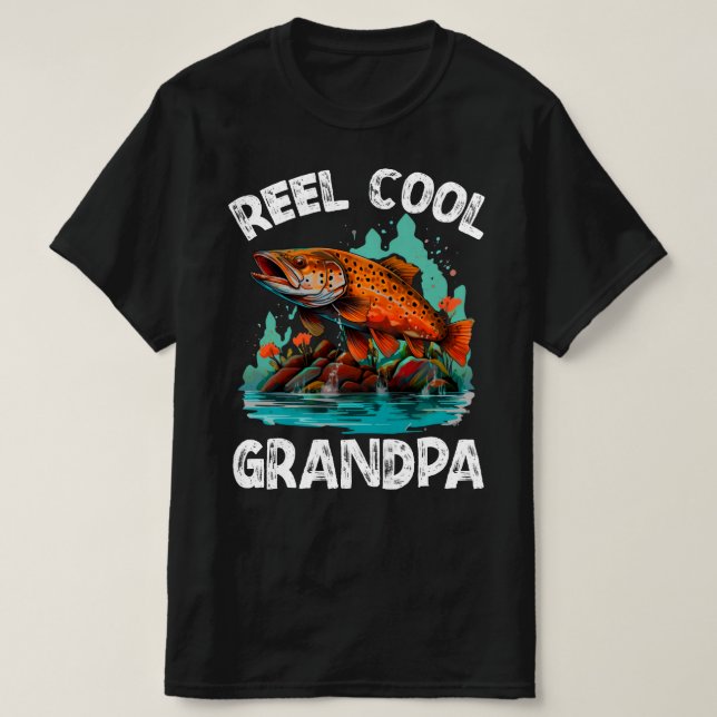 Reel Coola Grandpa Manar Funny Fishing T Shirt (Design framsida)
