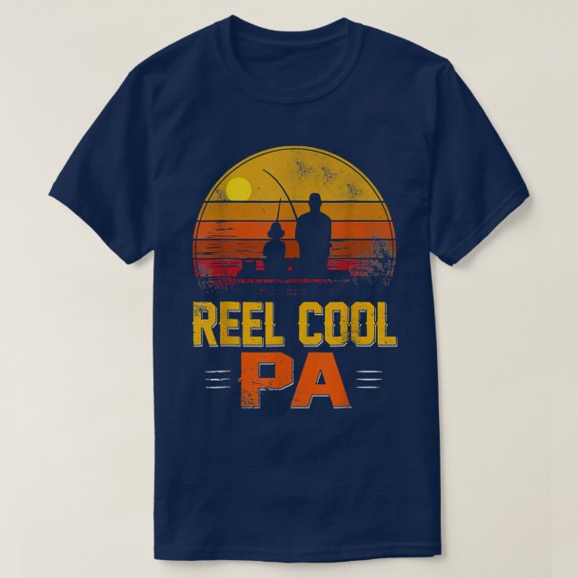 Reel Coola Pa Gift Fishing Fars dag  T Shirt (Design framsida)