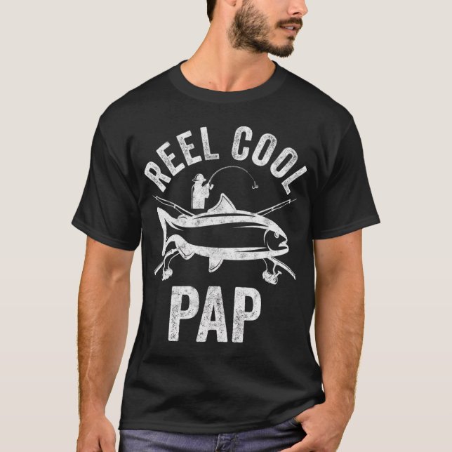 Reel Coola Pap Shirt Fisherman jul Gift Fathe T Shirt (Framsida)