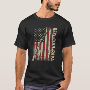 Reel Coola Pappa American Flagga Family Fishing Fa T Shirt