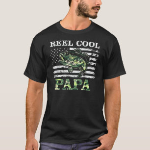 Reel Coola Pappa Amerikanska Flagga Camouflage Fis T Shirt
