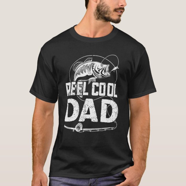 Reel Coola Pappa Angling Hunting Fishing 1 T Shirt (Framsida)