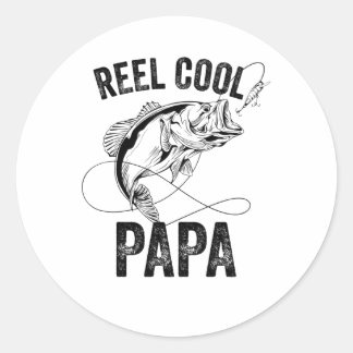 Reel Coola Pappa Fars dag Fiske Gift Fisherman Runt Klistermärke