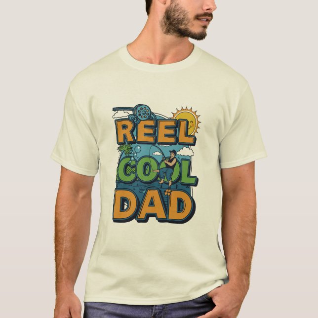 Reel Coola Pappa - Fars dag Tee - Lusy Fishing (Framsida)