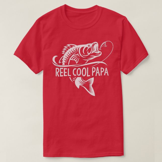 Reel Coola Pappa Fisherman Fish Lycklig Fa Pappa T Shirt (Design framsida)