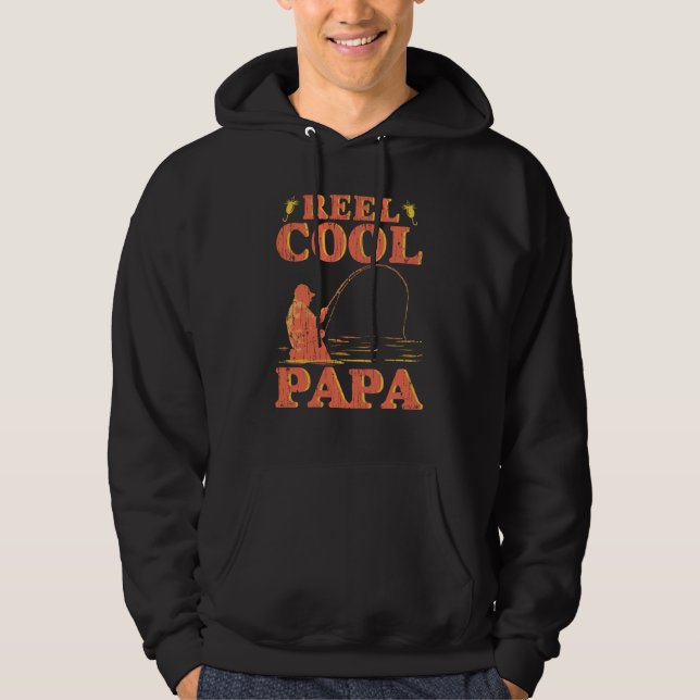Reel Coola Pappa Fishing Älskare Pappa Birthday Ga Hoodie (Framsida)
